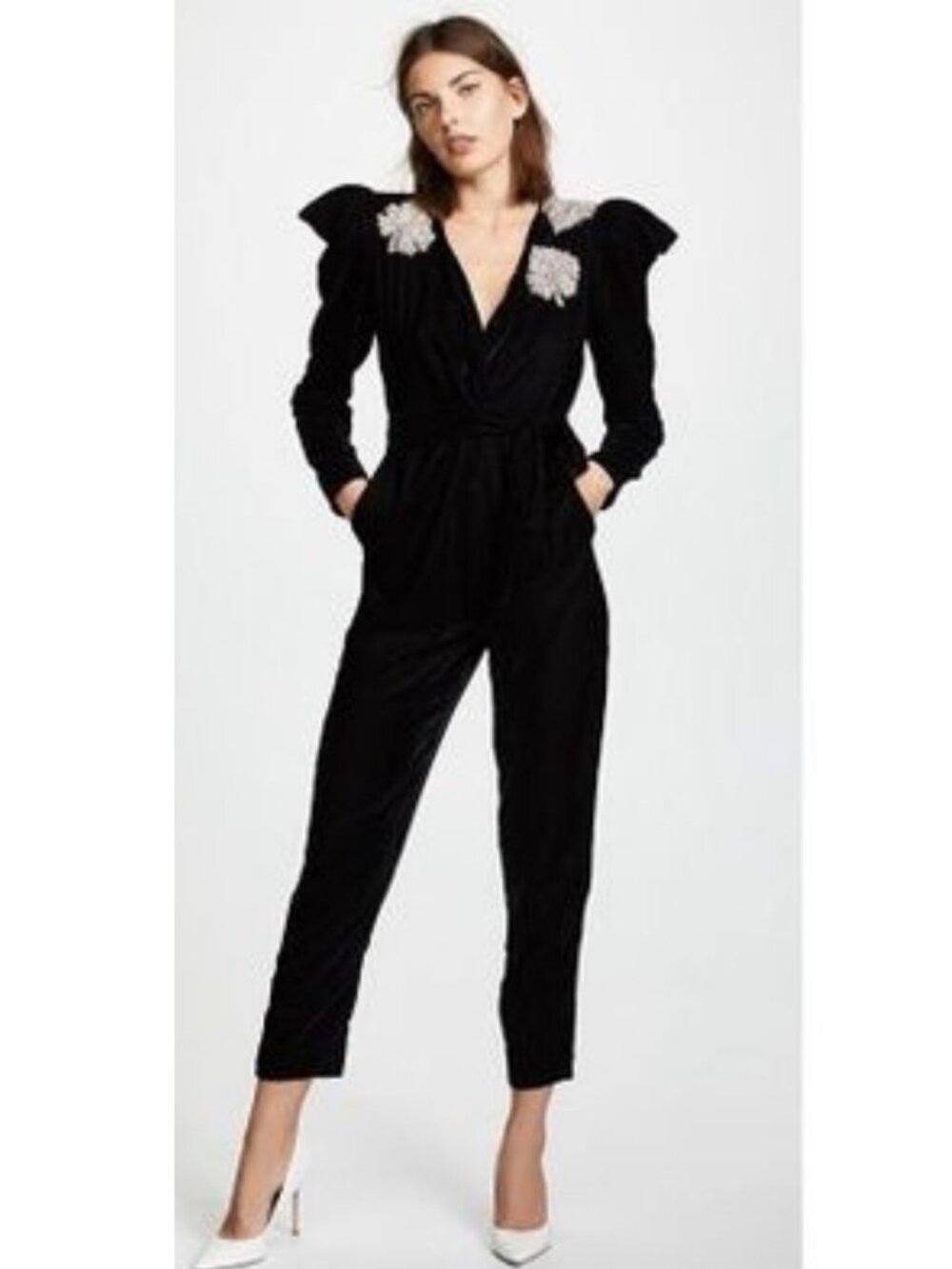 Dodo Bar Or Velvet Embroidered Jumpsuit Black Size 42/ US 4-6